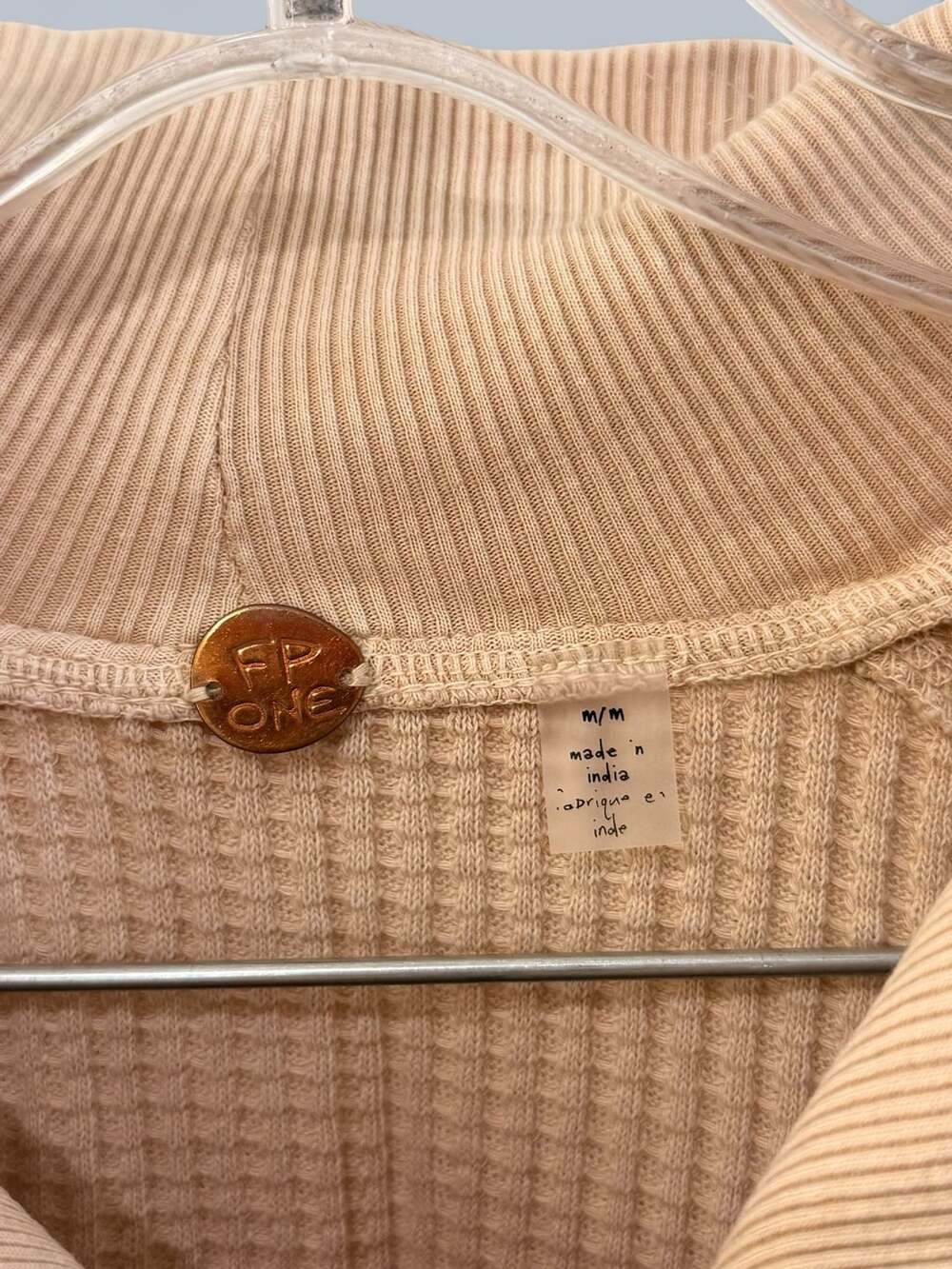 Free People FP One Ashton Zip Thermal Long Sleeve Ribbed Top M - Picture 4 of 10